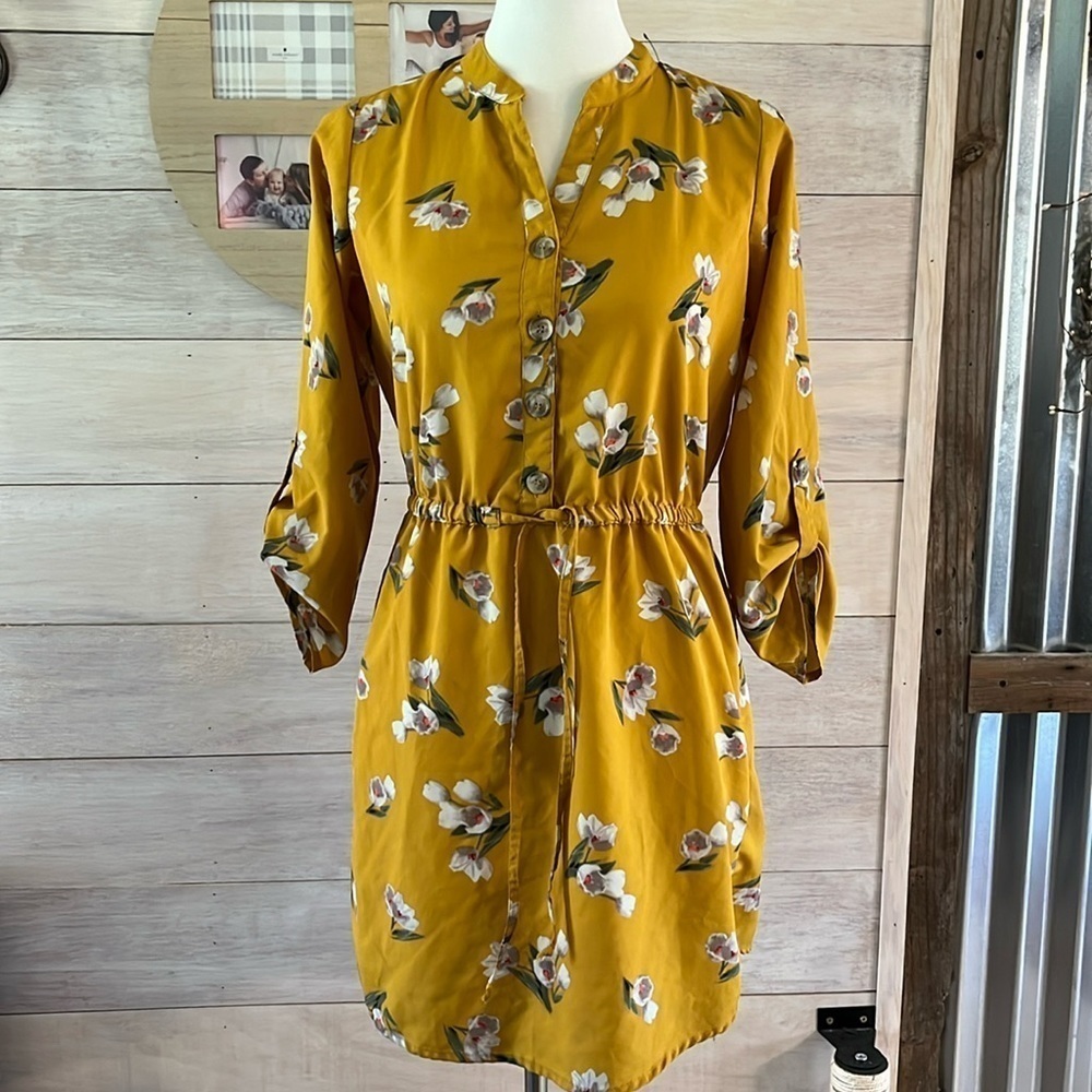 Blush Yellow Flower Dress S